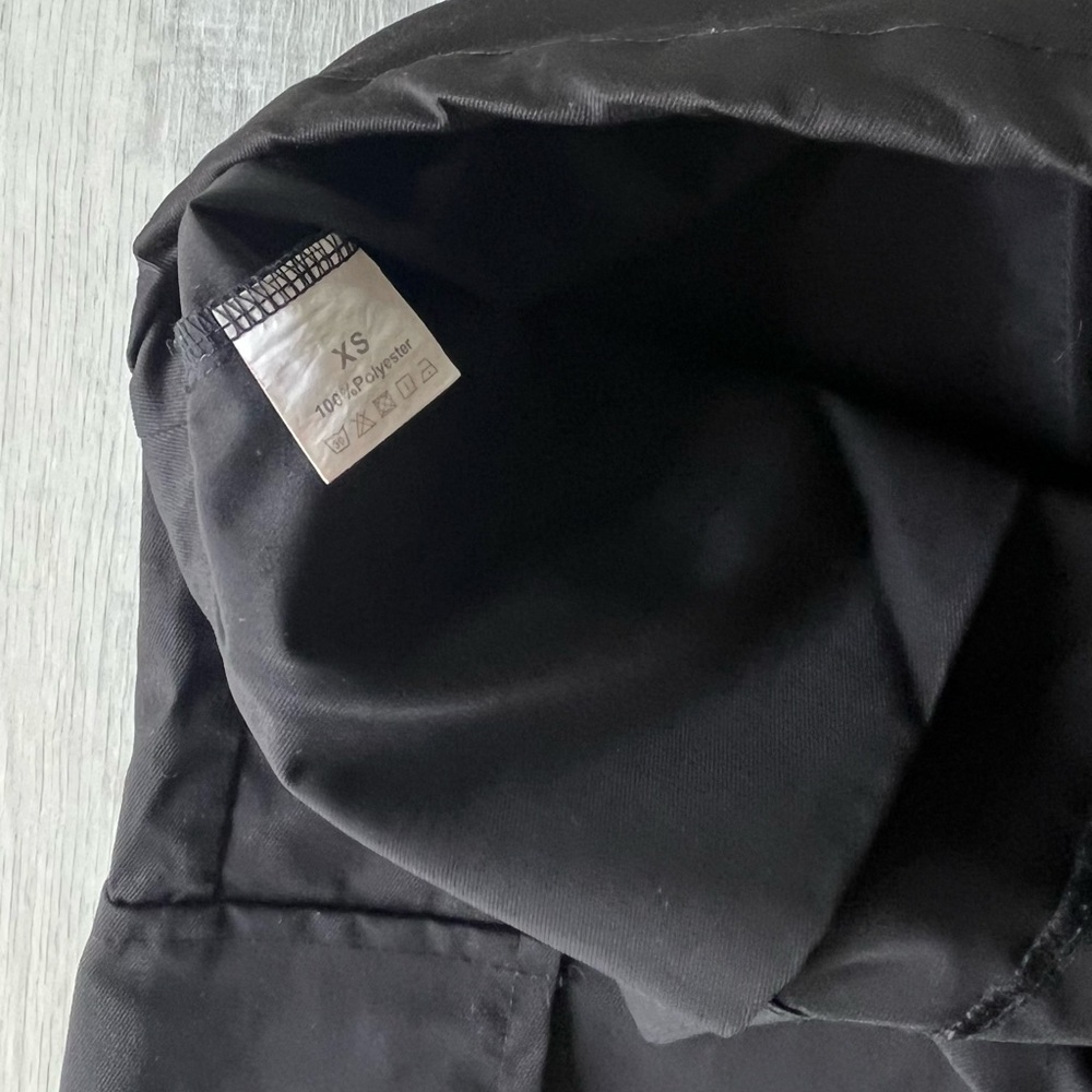 YAHUIUL Black Cargo/Parachute Baggy Low Waist Pants Size XS - Picture 7 of 8